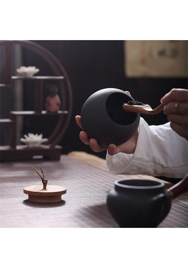 Pazly Seramik Çay Kutusu Kurutulmuş Meyve Depolama Tankı Kaba Çömlek Teneke Mühürlü Şişe Baharat Kavanoz Çay Caddy Hediyelik Diğer