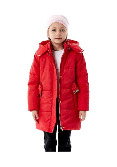 Benitto Kids Kız Çocuk Kapüşonlu Kışlık Şişme Mont 51352 Kırmızı