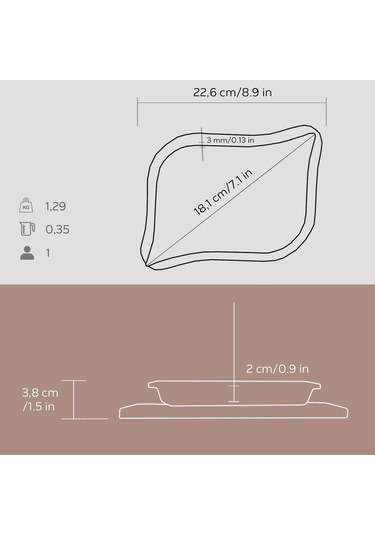 Lava Döküm Dikdörtgen Servis Tabağı Ve Ahşap Altlığı. Ölçü 13x19cm.
