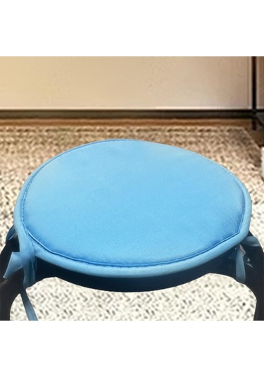 Suntek Yuvarlak Sandalye Yastık Zemin Pouf Mat Pedi Çay Mavi-30-cm Mavi 30 Cm