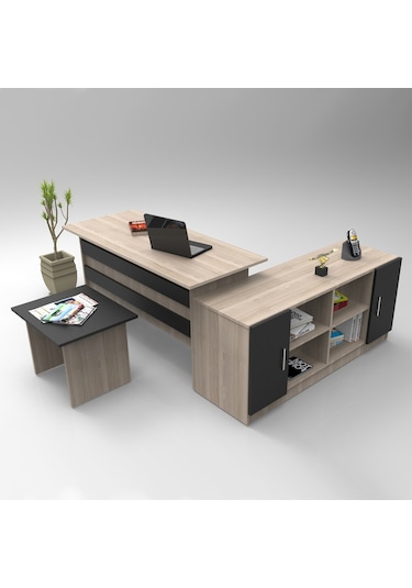 Robinhome Robin Home Verona Abf Ofis Büro Seti Çalışma Masası Takımı Meşe-S