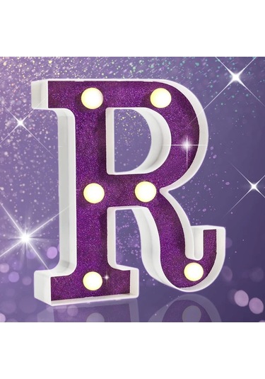 Awesomestore Mor Flaş Led Harf A Lamba Pil İle Dekor