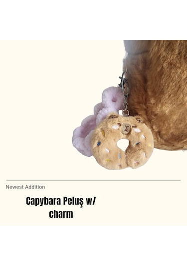 Capybara Peluş Sırt Çantası W/ Charm Kahverengi