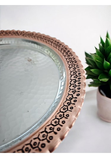 Modabakir Bakır Supla, Tabak Petek Işlemeli 22 Cm