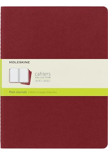 Moleskine Çizgisiz Cahier Not Defteri 3'lü Set Xl Boy Bordo Bordo