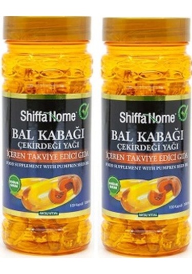 Aksu Vital Shiffa Home Kabak Çekirdeği Yağı Takviye Gıda 1000 MG 100 Kapsül 2 Adet