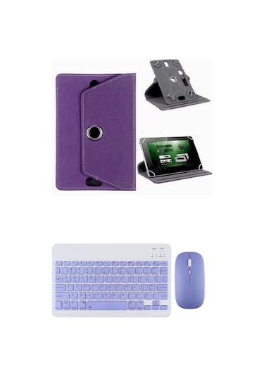 Lenovo Idea Tab Tb336fu 11'' Kılıf Uyumlu Standlı Kablosuz Bluetooth Klavye Mouse Set Kılıf