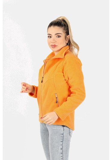 Kadın Balıkçı Fermuarlı Sweatshirt Sarı