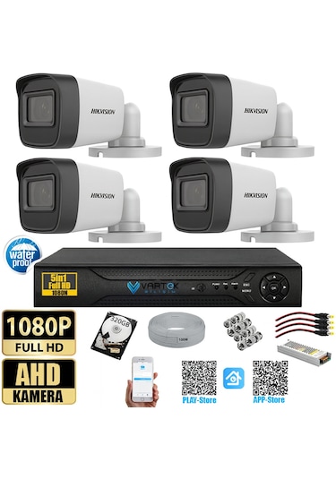 Hikvision 4 Kameralı Güvenlik Kamerası Seti 320 Gb Hdd Dvr