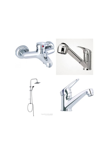 Erce Mix Spralli Evye banyo ve Lavabo Bataryası robot Duş Takımı Krom