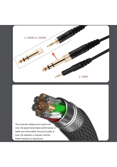 Sones Ath-m50x / M40x / M60x / M70x Kulaklık Ses Kablosu Yedek Kablosu Siyah İçin 2m