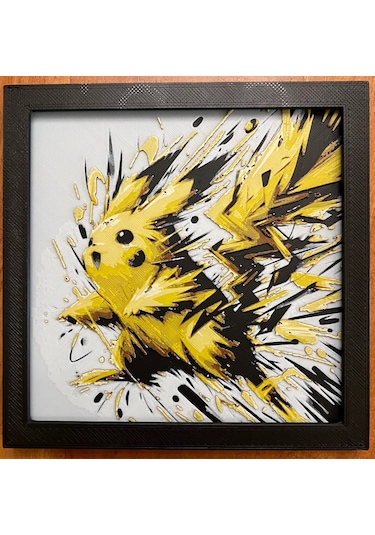 Pikachu 3d Baskı Tablo Çerceve