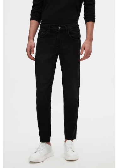 Ds Damat Comfort Fit Siyah Düz Jean Kot Beş Cepli Yıkamalı Denim Pantolon 3hcj3ort00103 001