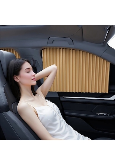 Chuangyinshop Adjustable Car Window Shades 2 Parça Front Window Portatif Kamp Için Araba Side Curtains