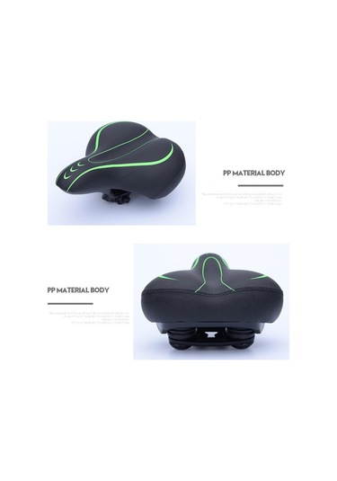 Suntek Darbeye Dayanıklı Bisiklet Koltuğu Ekstra Geniş Sele Pedi Yeşil