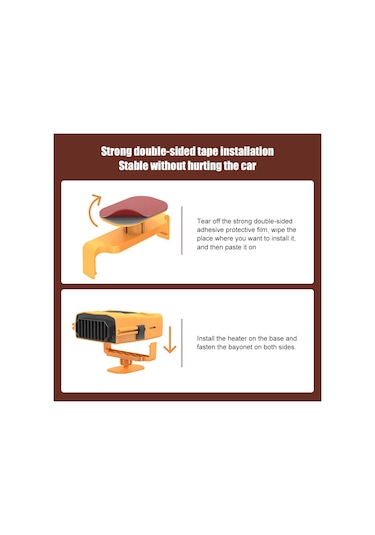 Araba 12v Isıtıcı Buz Çözme Kar Buğu Çözücü, Renk: Siyah Isıtıcı