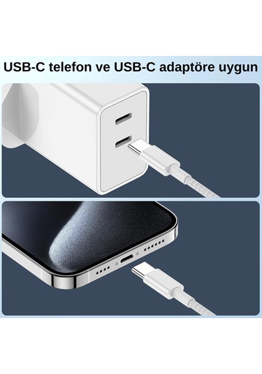 Fitplus Ip16k Type-c To Type-c 1mt 60w Örgü Tasarım Hızlı Şarj Kablosu -