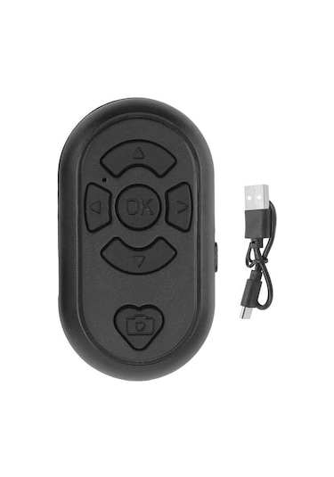 Tiktok Bluetooth Uzaktan Kumanda Düğmesi Sayfa Çevirici Video Kaydı Selfie Kumandası - Siyah