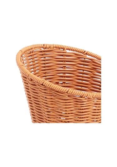 Trendooze Dokuma Yuvarlak Sepet, Kahverengi, 13.5x10.5x8cm, Pratik Baskı Kahverengi
