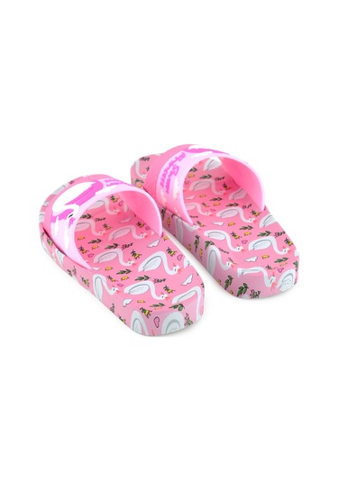 Gezer Kız Çocuk Yazlık Islak Zeminde Kullanıma Uygun Rahat Taban Ev Bahçe Plaj Havuz Terlik PEMBE