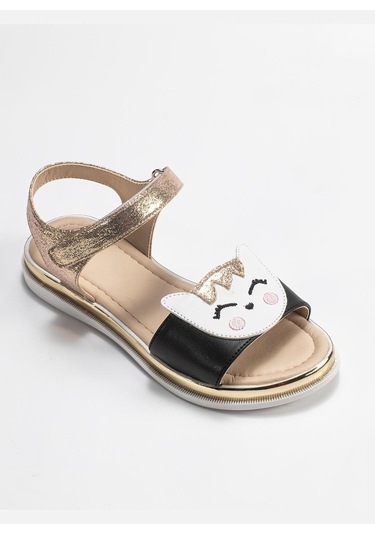 Gold Cat 3d Simli Kız Sandalet Sarı