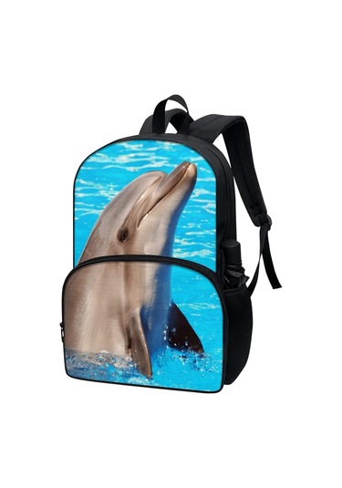 Sırt Çantası Okul Çantaları Erkek Kız, Okul Çantaları Günlük Günlük Sırt Çantası Büyük Okul Çantaları Ocean Dolphin
