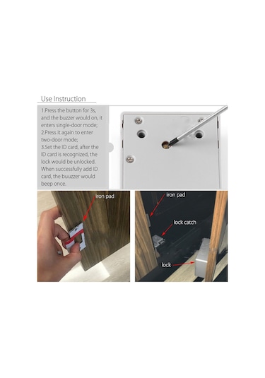 Pil Ic Kart Sensörü Kabin Çekmece Akıllı Smartlock Dıy Görünmez Gizli Dijital Kilit Deliksiz 1-diğer