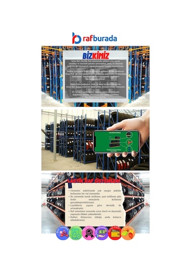 Rafburada Rafburada® 4 Katlı Lastik Rafı, Lastik Istifleme Rafı.