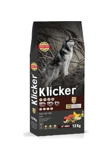 Klıcker Kuzulu Yetişkin Köpek Kuru Maması 12 KG