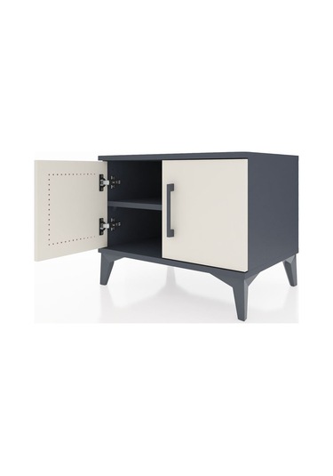Hyperion Komodin Tek Raflı 2 Kapaklı 60x44x48 Antrasit-aytaşı Antrasit