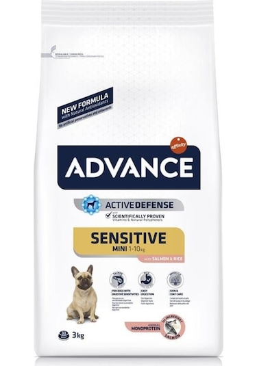 Advance Mini Sensitive Somonlu Küçük Irk Yetişkin Köpek Maması 3 KG