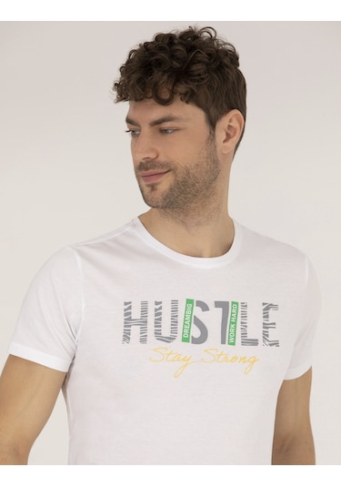 Pierre Cardin Erkek Beyaz Tişört 50262662-Vr013 Beyaz