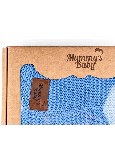 Mummy's Baby Triko Örgü Bebek Battaniyesi 80x100 Mavi