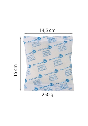 Marispacks 250 G X 2 Adet Silikajel Nem Alıcı Paket Nonwoven, Aluminyum Doypack Ambalajda