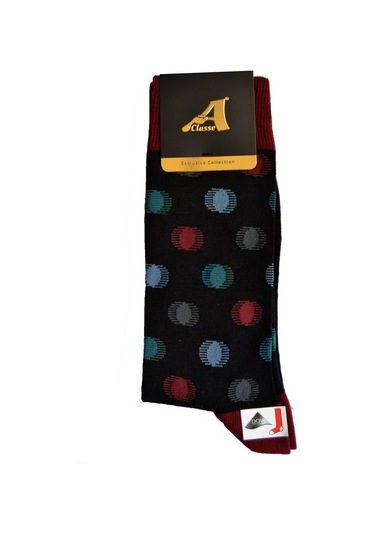 A Classe Kayan Puantiye Desenli Siyah Erkek Çorap Siyah