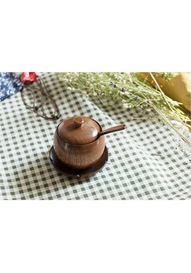 Westworld Ahşap Ve Seramik Şekerlik Biber Kavanozu - Modern Ev Dekoru