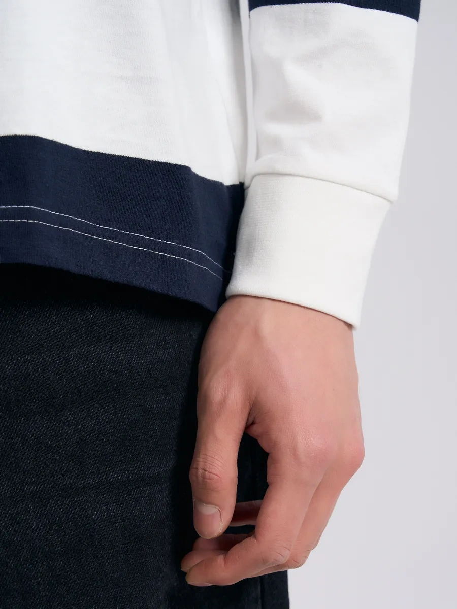 Tvoe Çizgili Polo Yaka Ve Uzun Kollu 330668984 Mavi