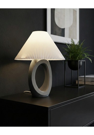 Elana Design Balance Abajur - Bohem Tarzı Abajur Ve Gece Lambası Gri
