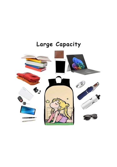 Trendooze Uygun, Siyah Siyah Sırt Seyahat, Sailor Organizasyon Moon Kawaii Karikatür, İş İnç İle, İçin, Genç, Dizüstü Çoklu Cf94 Çantası, Çalışması Bölmeleri Bilgisayara 15.6 Di Siyah