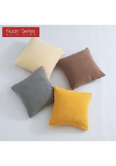 Bej 1 Adet Nuan Serisi Katı Kadife Çizgili Kırlent Örtüsü Çekyat Yastık Kılıfı Dekoratif Yastık Kılıfları 30x50/45x45/50x50cm 30cm X 50cm