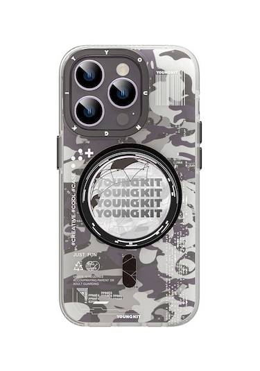 Youngkit iPhone Uyumlu 14 Pro Kılıf Magsafe Şarj Özellikli YoungKit Kamuflaj Serisi Kapak YOUNGKİT-25489