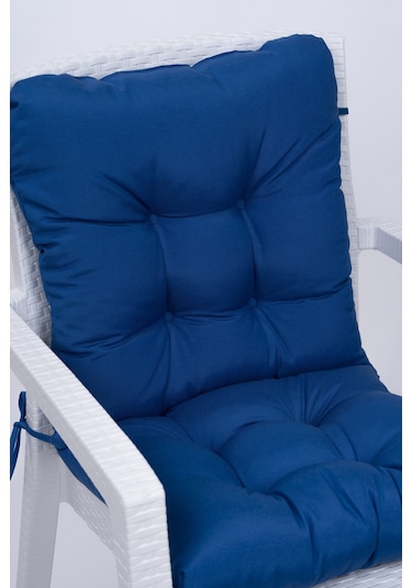 Altınpamuk Neva Pofidik Arkalıklı Özel Dikiş Sandalye Minderi Mavi