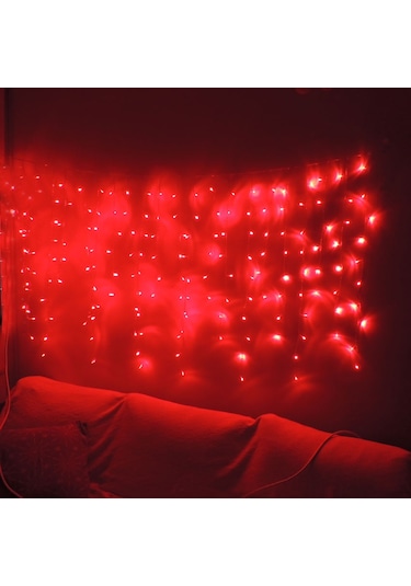 Sunlight Saçak Led Perde Aydınlatma 2m İç Dış Mekan Sarkıt Kırmız