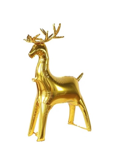 2. Büyük Altın Noel Geyik Balon Seti Parti Dekorasyonu