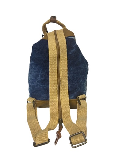 Kaliteli Küçük Boy Tek Gözlü Vintage Salaş Disayn Sırt Günlük Gezi Trekking Çantası S Boy 19cmx32cm Mavi