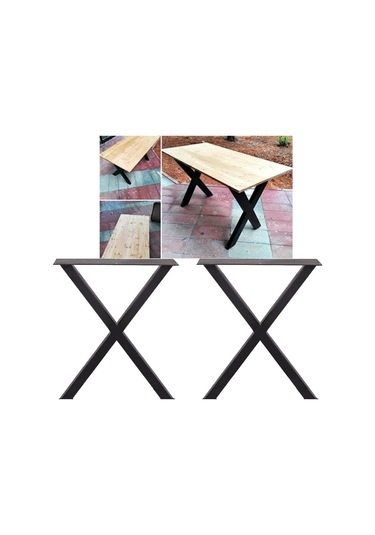 Ağaç Masa Kütük Masa Ayağı Metal Ayak Bahçe Mobilya Masa Ayağı