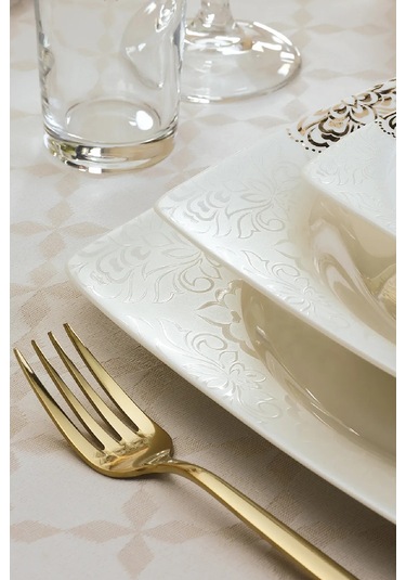 Emsan Fine Bone Fiore Gold 61 Parça 12 Kişilik Yemek Takımı