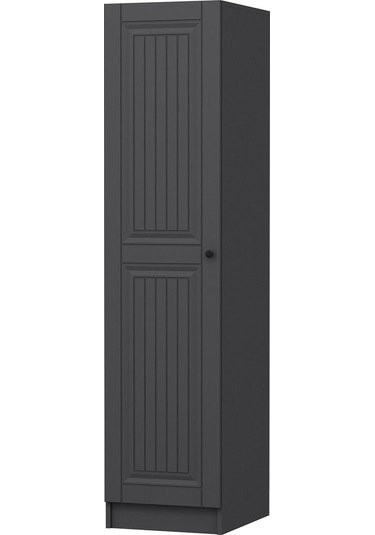 Minar Kale 1 Kapaklı Dolap İlkbahar Mebran 210cm - Antrasit/antrasit - Raflı Antrasit