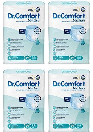 Dr. Comfort Emici Külot Hasta Bezi L Büyük Beden 4 x 30'lu 120 Adet
