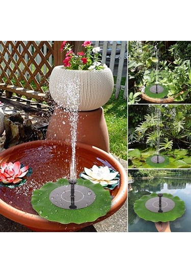 Lotus Yaprağı Güneş Çeşmesi Açık Bahçe Yüzen Peyzaj, Boyut:28 Cm